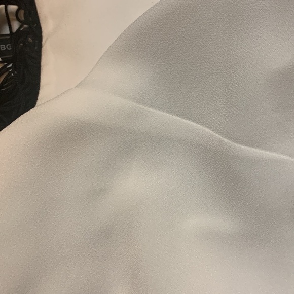 BCBGMaxAzria white w/black fringe halter top, size S - Picture 7 of 7